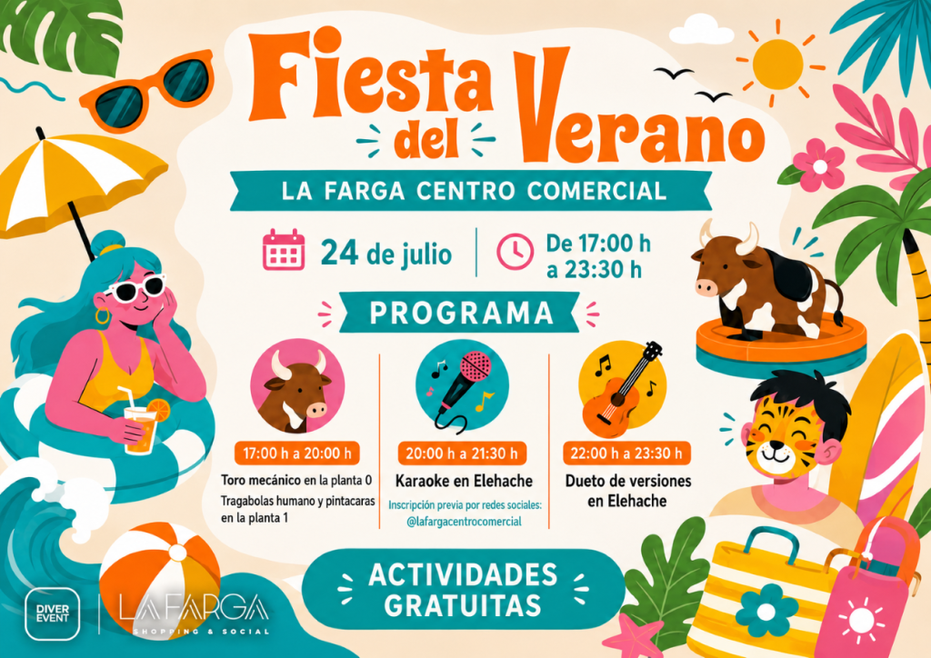 cartel fiesta del verano horizontal